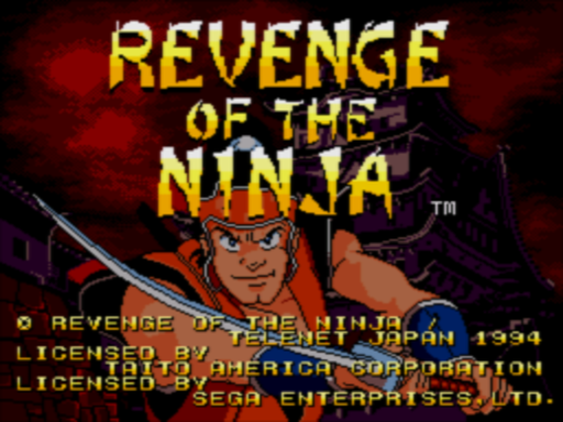 Revenge of the Ninja title screen for Sega CD